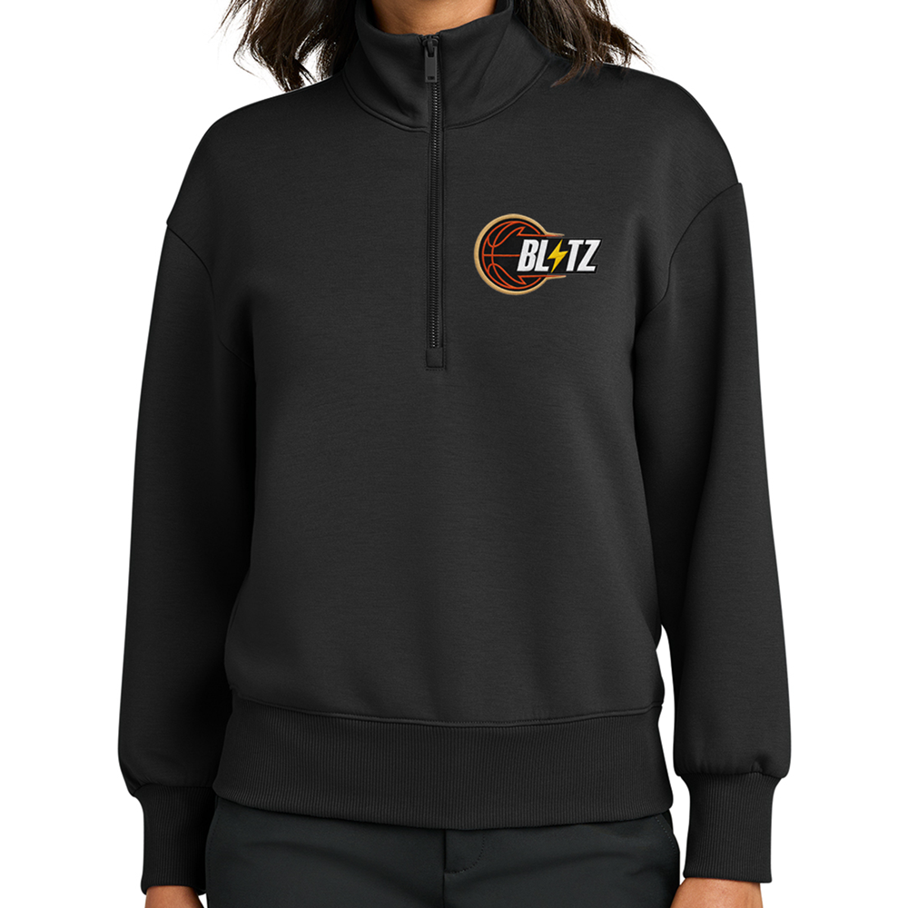BLITZ WOMENS QUARTER ZIP - BLACK