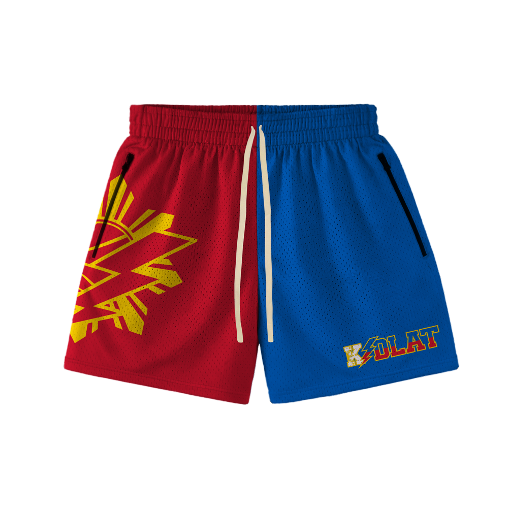 KIDLAT MESH SHORTS - RED/BLUE