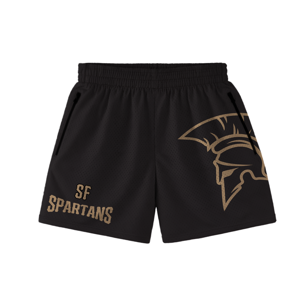 SF SPARTANS MESH SHORTS - BLACK