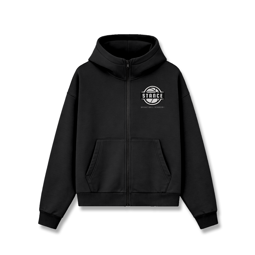 STANCE EMBROIDERED CADET ZIP HOODIE - BLACK