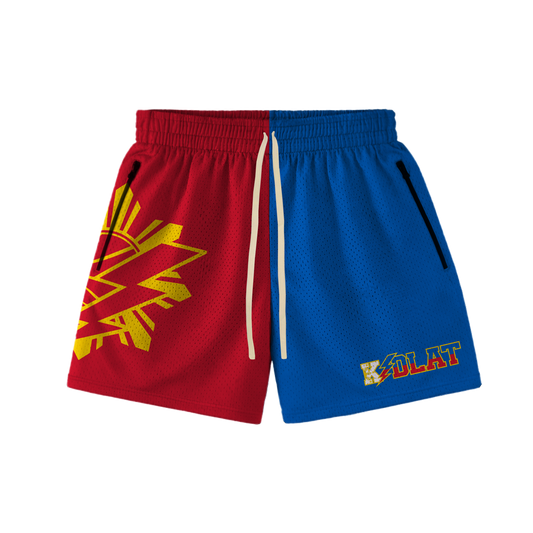 KIDLAT MESH SHORTS - RED/BLUE