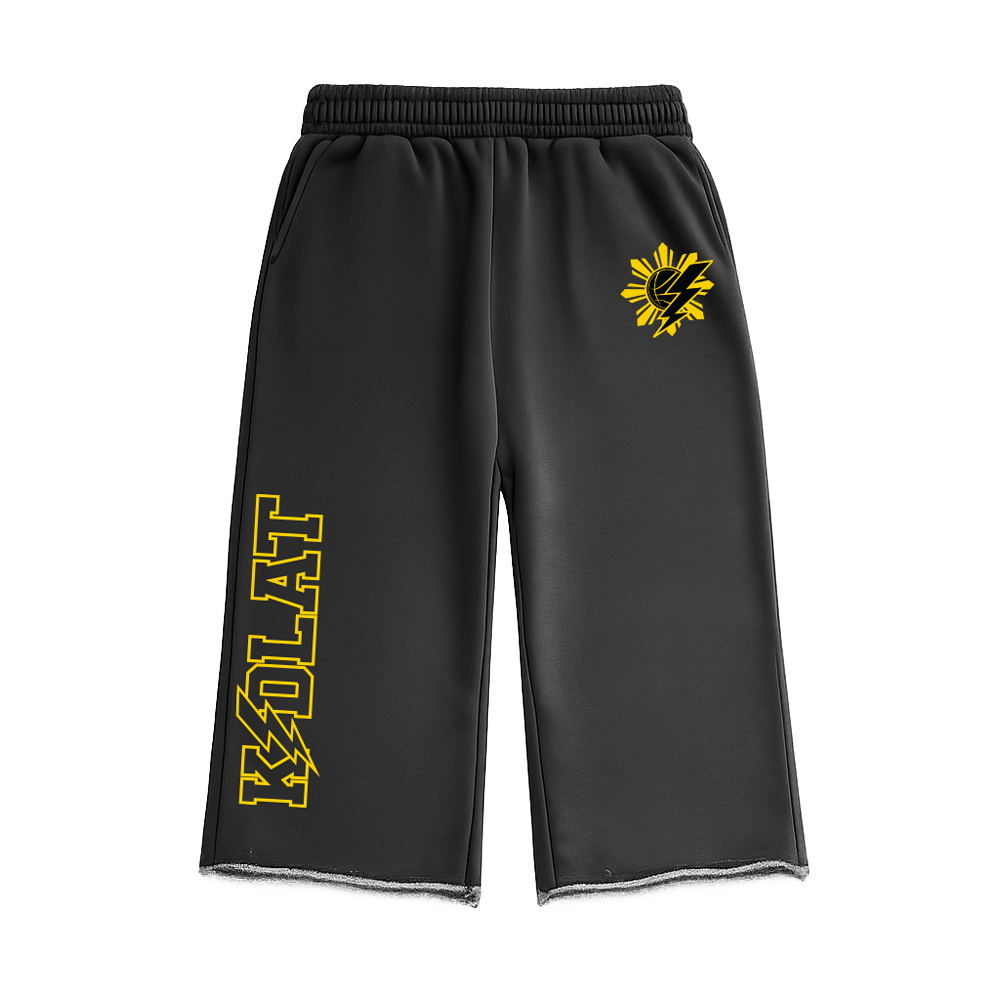 KIDLAT CROPPED SWEATPANTS - BLACK