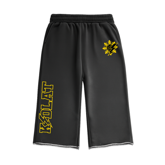 KIDLAT CROPPED SWEATPANTS - BLACK
