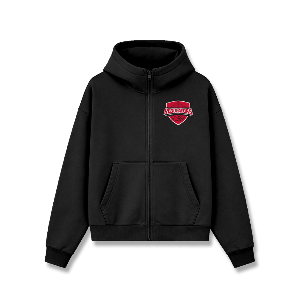 REGULATORS EMBROIDERED CADET ZIP HOODIE - BLACK