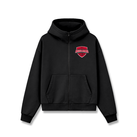 REGULATORS EMBROIDERED CADET ZIP HOODIE - BLACK