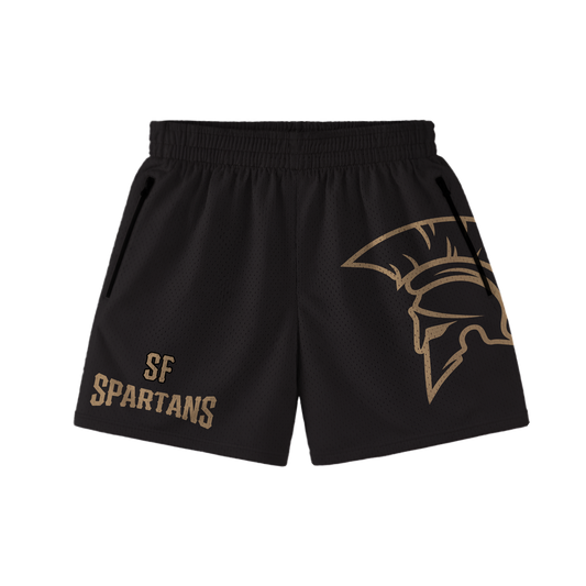 SF SPARTANS MESH SHORTS - BLACK
