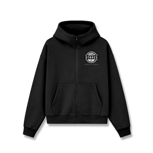 STANCE EMBROIDERED CADET ZIP HOODIE - BLACK