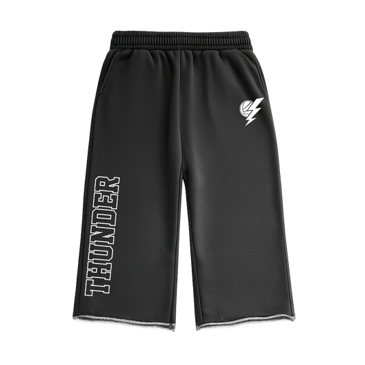 THUNDER CROPPED SWEATPANTS - BLACK