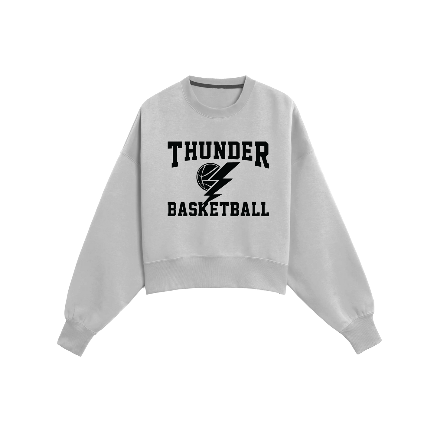 THUNDER WOMENS DROP SHOULDER CROPPED CREWNECK - GREY