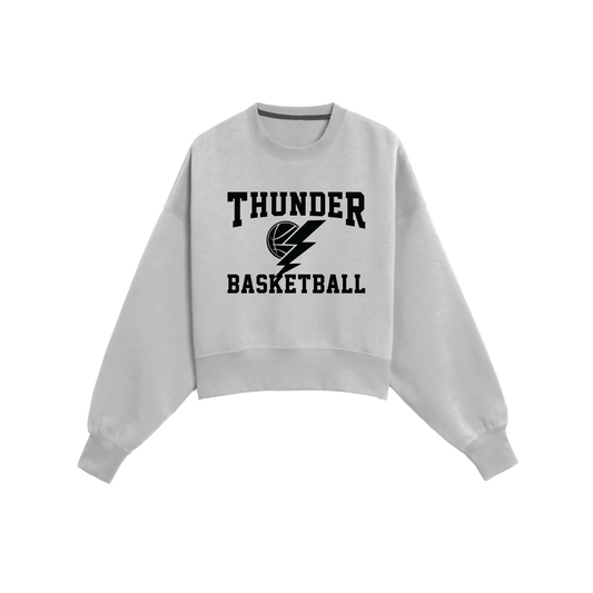 THUNDER WOMENS DROP SHOULDER CROPPED CREWNECK - GREY